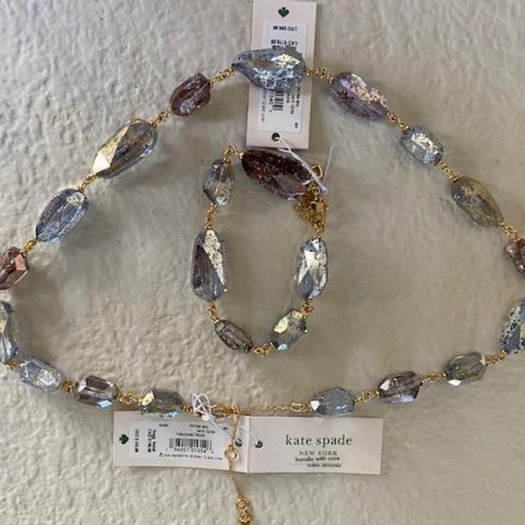 COPY - Kate Spade Treasure Trove Goldtone & Cubic Zirconia Patina Necklace - Picture 7 of 8